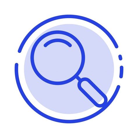 A Magnifying Glass On Top Of A White Circle With Blue Lines Around It