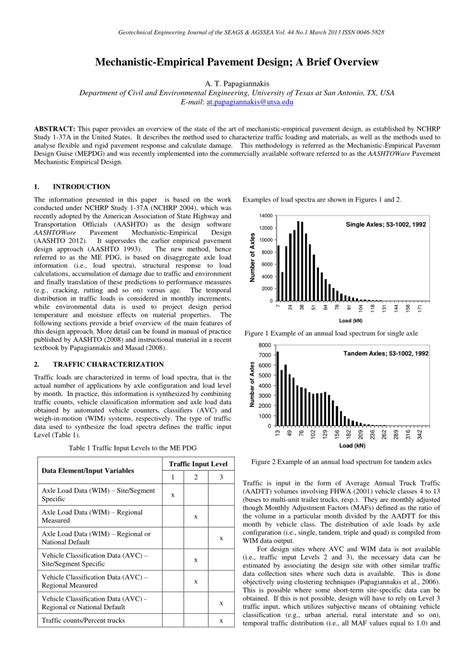 (PDF) Mechanistic-Empirical Pavement Design; A Brief Overview