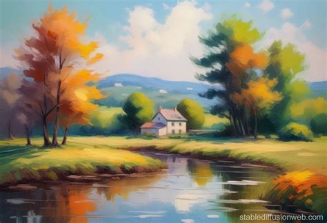 Impressionist Landscape Stable Diffusion Online