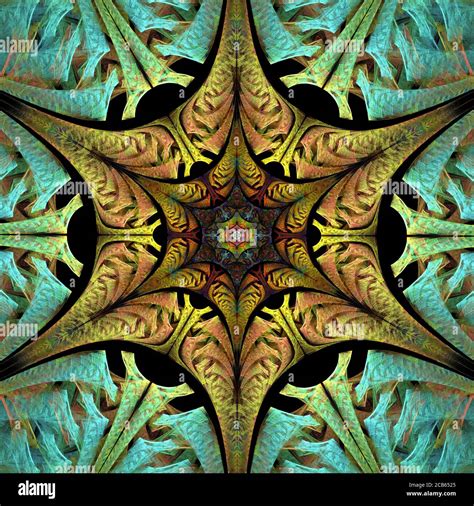 Flame Fractal Symmetrical Pattern Stock Photo Alamy