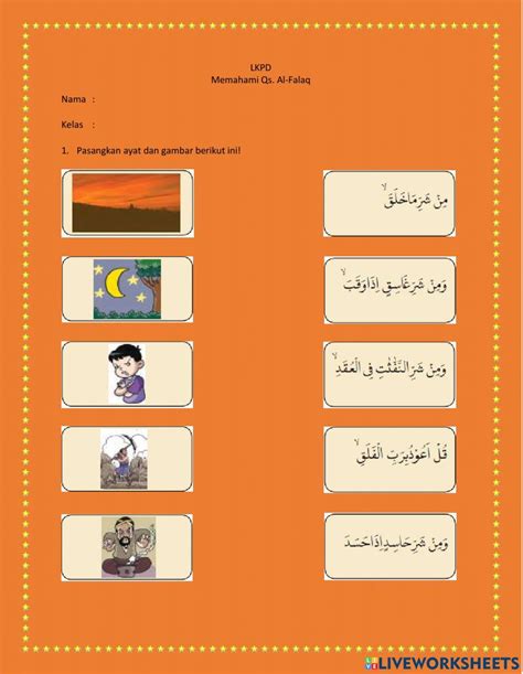 Memahami Qs Al Falaq Worksheet Live Worksheets