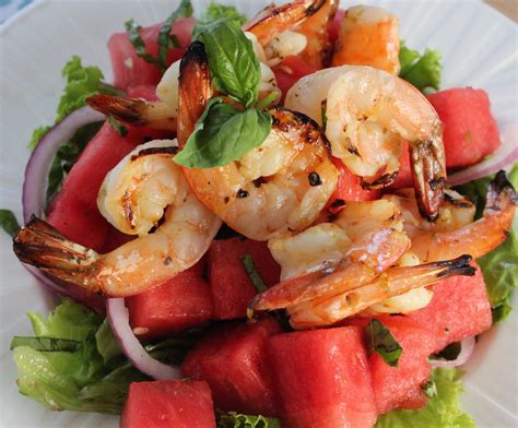 Shrimp And Basil Lime Watermelon Salad My Delicious Blog