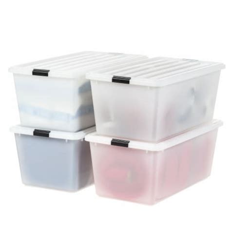 Iris Usa Quart Gal Plastic Storage Bins With Lid And Latching