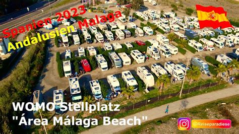 Südspanien Andalusien WOMO Stellplatz Área Málaga Beach