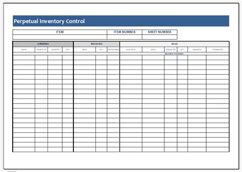 MS Excel Comprehensive Inventory Control Template | Download