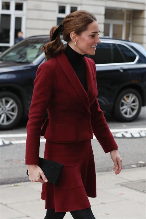 Kate Middleton Burgundy Skirt Suit November 2018 Popsugar Fashion