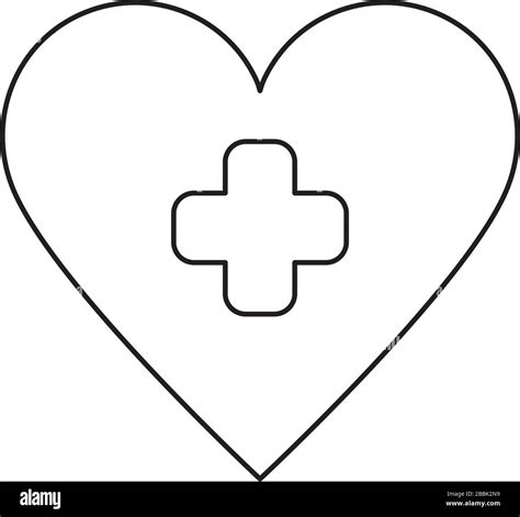 heart with cross symbol isolated icon Stock Vector Image & Art - Alamy