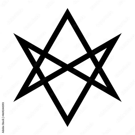 Vetor De Religious Magic Symbol Of Thelema Icon Of Unicursal Hexagram