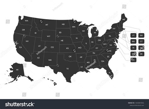 Regional Map Usa States Labels Vector Stock Vector (Royalty Free ...