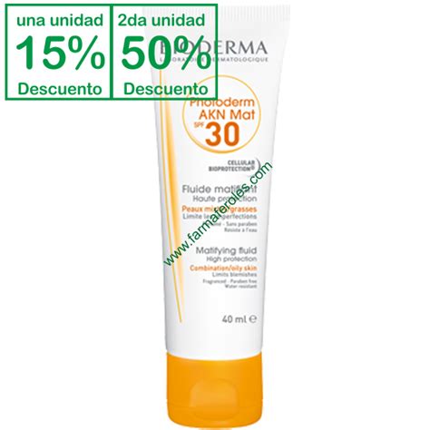 Bioderma Photoderm Akn Mat Fluido Spf30 40ml Piel Grasa Acnéica