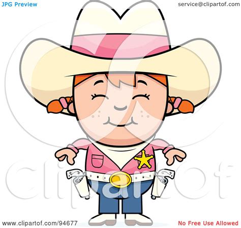 Royalty Free Rf Clipart Illustration Of A Cute Cowgirl In Pink Ready