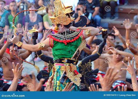 The Kecak Fire Dance At Uluwatu Temple Bali Indonesia Editorial Stock