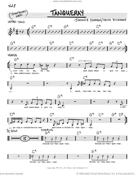 Tanqueray Sheet Music Real Book With Lyrics PDF