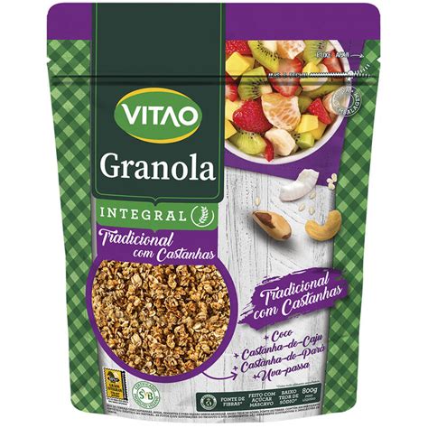 Granola Tradicional Integral Sabor Castanhas 800 G Vitao 01 Un