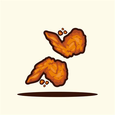 Vector Illustration Of Fried Chicken Wings Food Sticker Food Cartoon