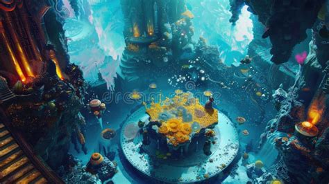 Magical Laboratory With Glowing Elements And Mysterious Artifacts