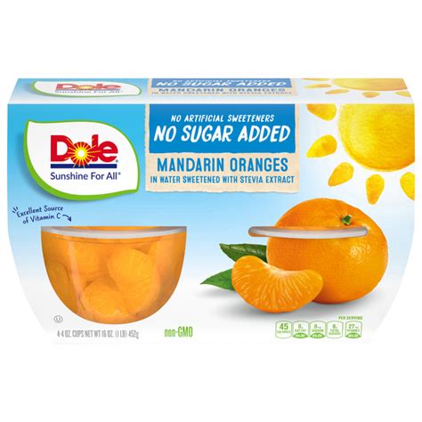 Save On Dole No Sugar Added Mandarin Oranges Fruit Cups In Sweetened