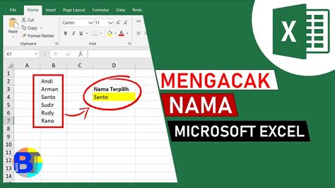 Cara Mengacak Nama Di Excel Memilih Nama Secara Acak Random YouTube