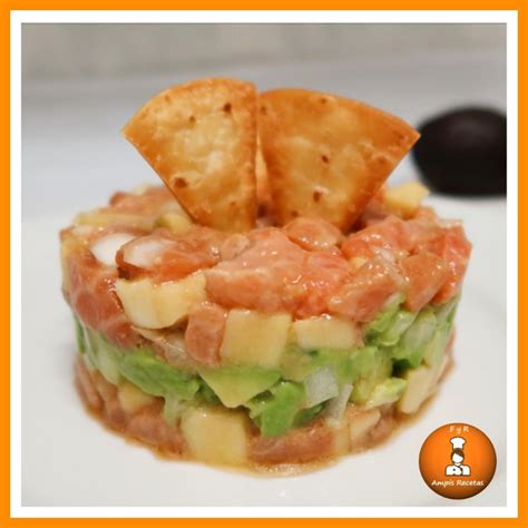 Tartar de salmón con manzana y aguacate Fácil y Rico Ampis Recetas