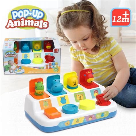 Interactive Pop Up Animals Toys;Colorful Effect Toys for 1 Year Old Boy Girl Birthday Gift,Early ...