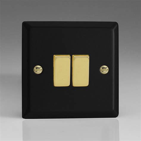 Revive Twin Light Switch Matt Blackbrass