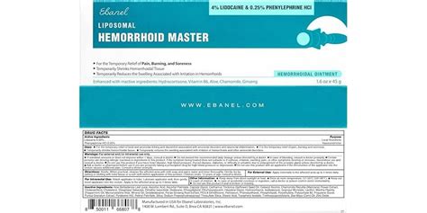 Ebanel Hemorrhoid Treatment Ointment 1 6 Oz