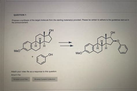 Solved Question Propose A Synthesis Of The Target Molecule Chegg