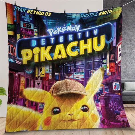 Pok Mon Detective Pikachu Movie Simle Poster Quilt Gift For Birthday