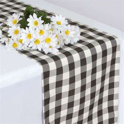 Buy Buffalo Plaid Table Runner Black White Gingham Polyester Checkered Table Runner Case