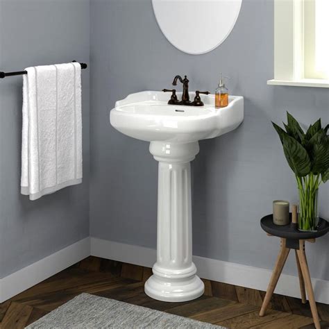 Pegasus Vicki 22 In Pedestal Combo Bathroom Sink In White 3 654wh The Home Depot Pedestal