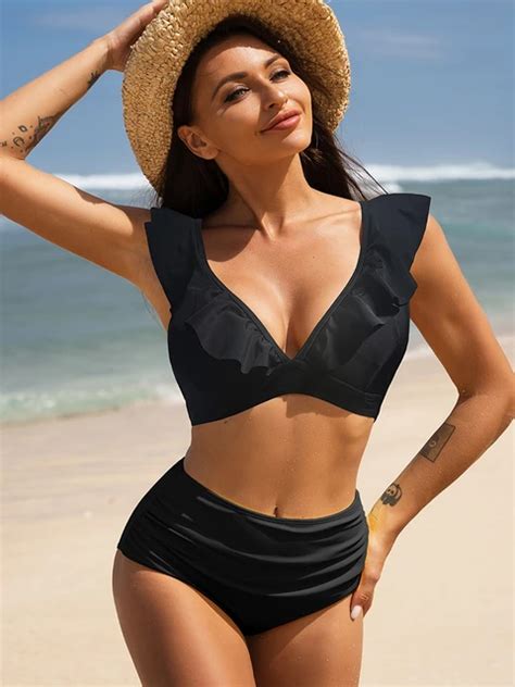 Bikini De Dos Piezas De Talle Alto Traje De Ba O Off