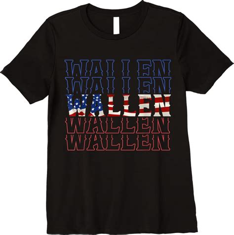 Jersey Cute Wallen American Flag Red White Blue T Shirts Tees Design