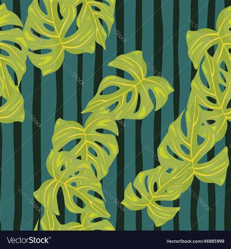 Decorative Tropical Palm Leaves Seamless Pattern Vector Image