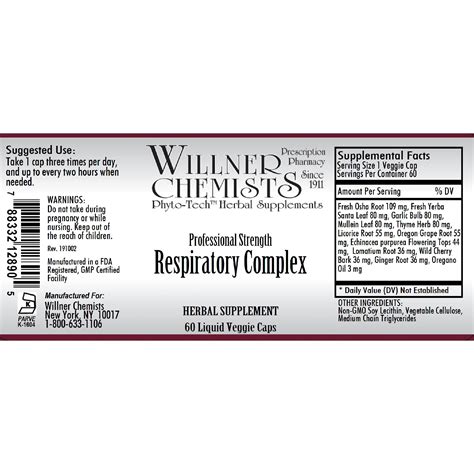 Willner Chemists Willner Phyto Tech Respiratory Complex Vcap