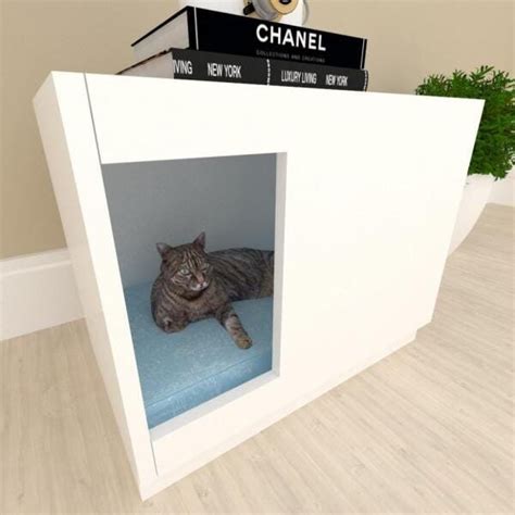 Casinha Caminha Para Gato Bercinho Mdf Branco Mod En79g01 MadeiraMadeira