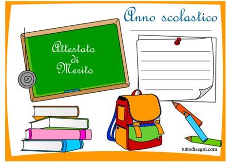 Attestato Di Merito Per Bambini TuttoDisegni