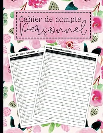 Amazon Fr Cahier De Compte Personnel Carnet De Budget Mensuel