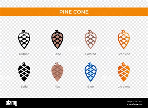 Pine Cone Icon In Different Style Pine Cone Vector Icons Designed In