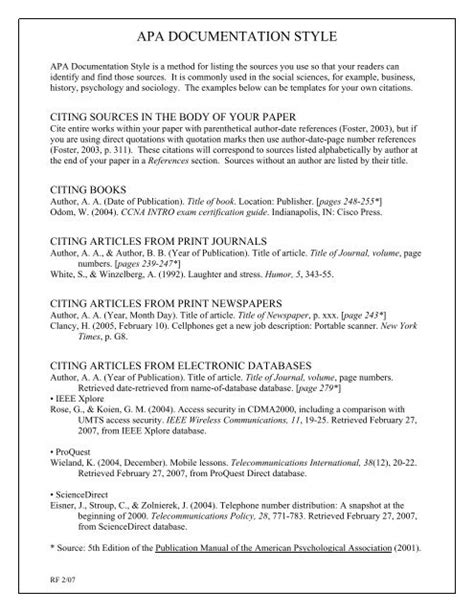 documentation style   method  listing  sources