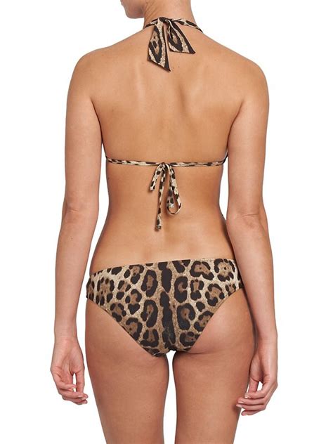 Dolce And Gabbana Womens Leopard Triangle Bikini Top Leopard Editorialist