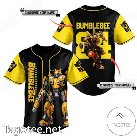 Transformers Bumblebee Personalized Baseball Jersey Tagotee