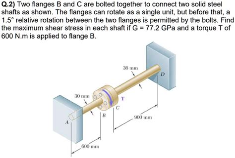 Solved Q Two Flanges B And C Are Bolted Together To Connect Two