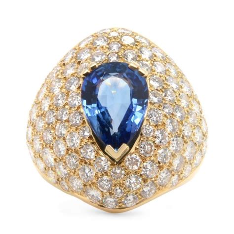 Bague Verhoeven Or Jaune Saphir Diamants D Occasion Maison Verhoeven