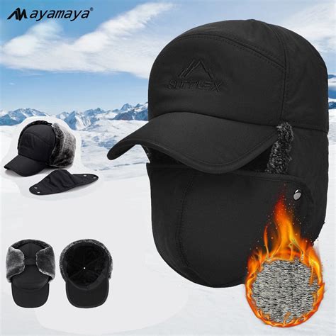 Winter Trooper Trapper Hat Warm Russian Hats With Ear Flaps And