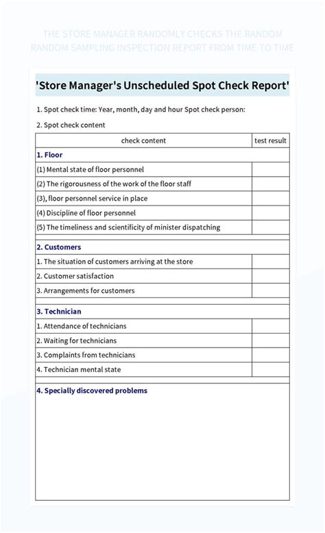 Free Inspection Report Templates For Google Sheets And Microsoft Excel