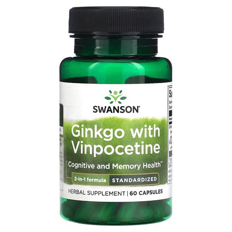 Swanson Ginkgo With Vinpocetine Standardized Capsules