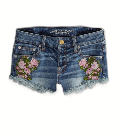 Needlepoint Floral Denim Shortie I Tried These On And I Felt Like