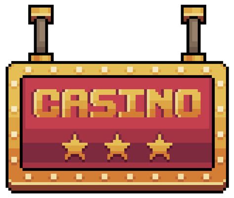 tablero de casino de arte de píxeles. icono de vector de señal de neón ...