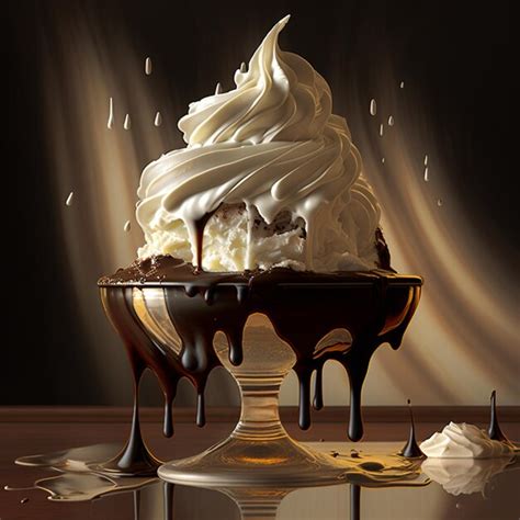 Premium AI Image | A chocolate bowl with a chocolate ice cream on it