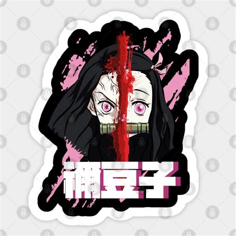 Demon Slayer 2 Nezuko Half Human Half Demon Demon Slayer Kimetsu No Yaiba Sticker Teepublic